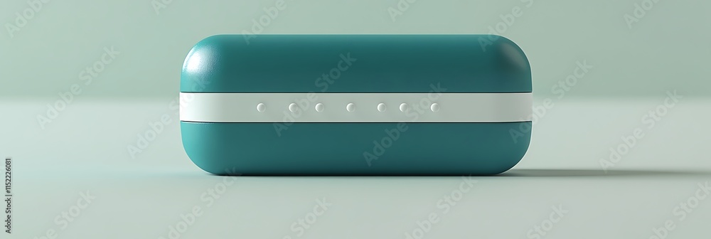 Mockup of a teal pill box with white accents, realistic medical preparation design, displayed on a plain surface Mockup of a teal pill box with white accents, realistic medical preparation design, displayed on a plain surface