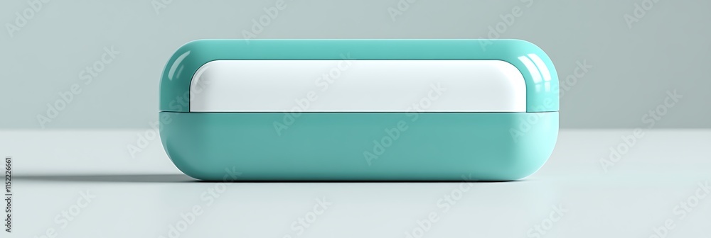 Mockup of a teal pill box with white accents, realistic medical preparation design, displayed on a plain surface Mockup of a teal pill box with white accents, realistic medical preparation design, displayed on a plain surface