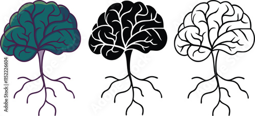 Lungs Icon Set Damaged, Diseased, Respiratory Illness