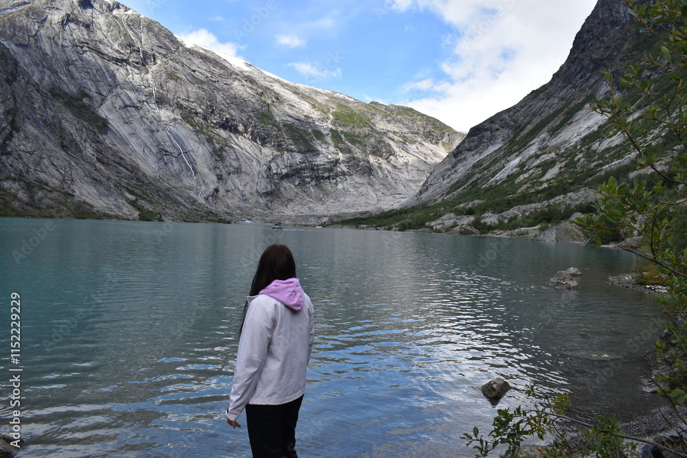 Fototapeta premium person on a lake