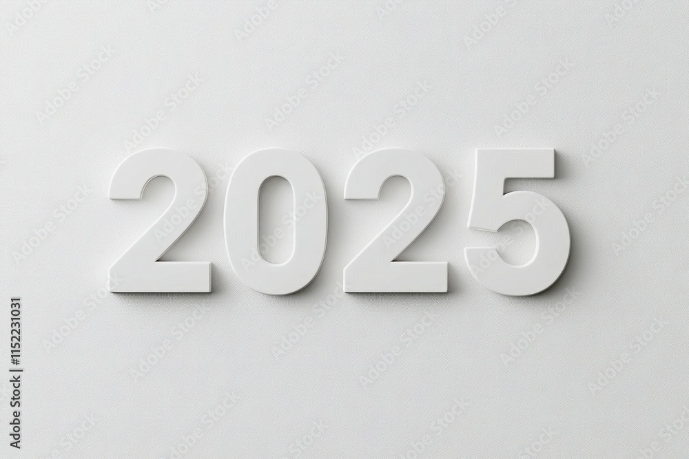 Elegant 2025 New Year Design: Minimalist Typography on a Clean White Background Elegant 2025 New Year Design: Minimalist Typography on a Clean White Background