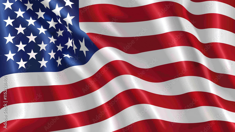 Fototapeta premium close-up of the usa flag fluttering in the wind