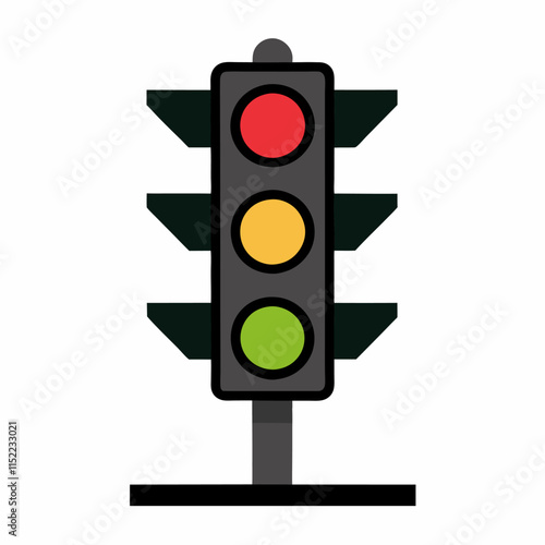 traffic signal light vector icon with white background