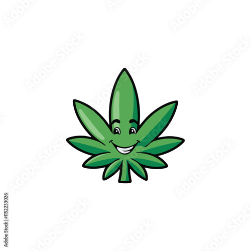 Cute marijuana leaf character vector illustration