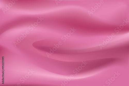 Texture of pink silk. Closeup fabric with smooth pleats background. Texture of textile pattern. Realistic Vector 3D illustration design for product advertising.