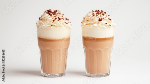 High Contrast Hot Chocolates on White Background