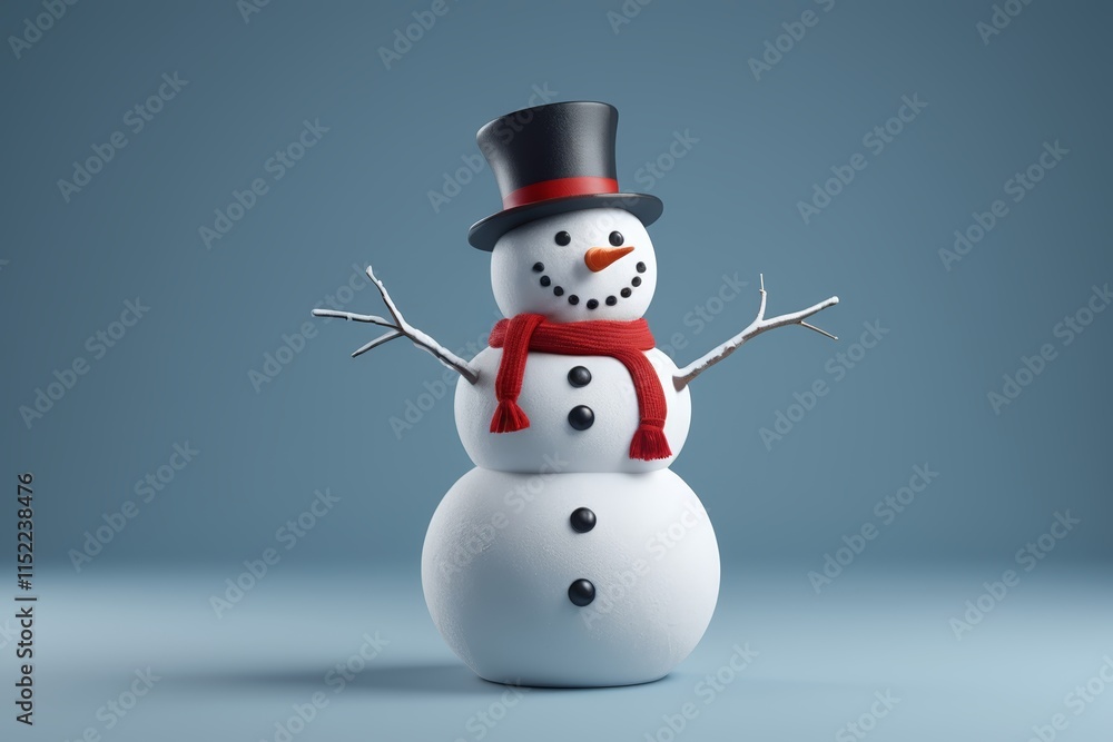 arafed snowman with a top hat and scarf on a blue background arafed snowman with a top hat and scarf on a blue background