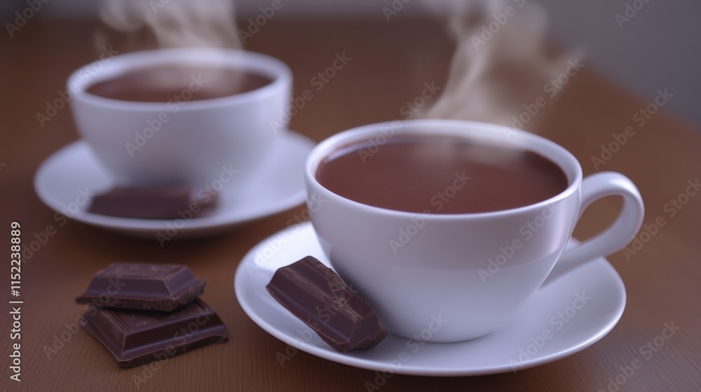 Steaming Hot Chocolates in Minimalist Style