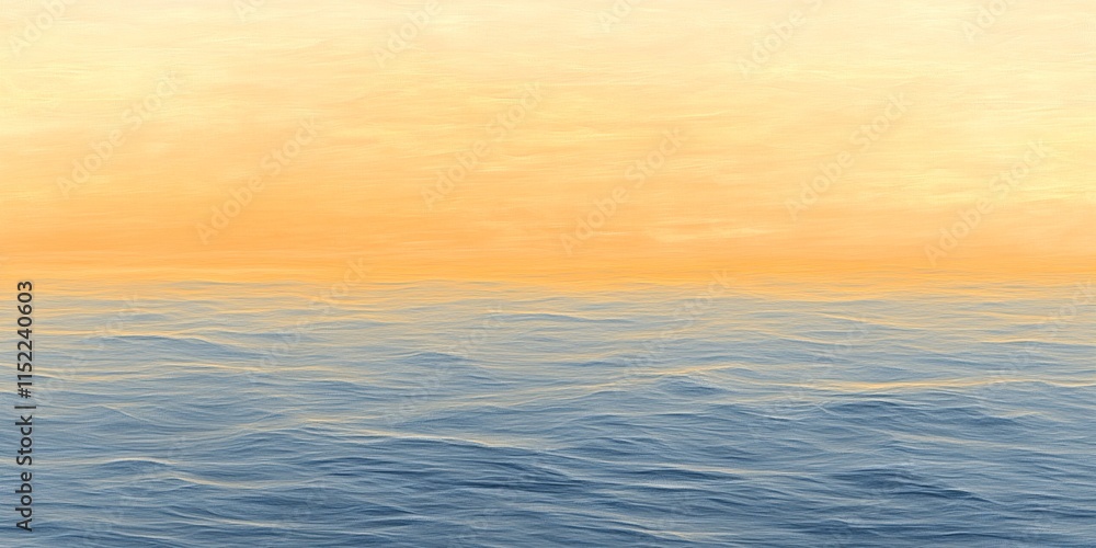 Fototapeta premium Serene Ocean Sunset Calm Water Golden Sky Peaceful Seascape