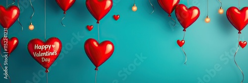 Happy valentine's Day heart shaped balloons