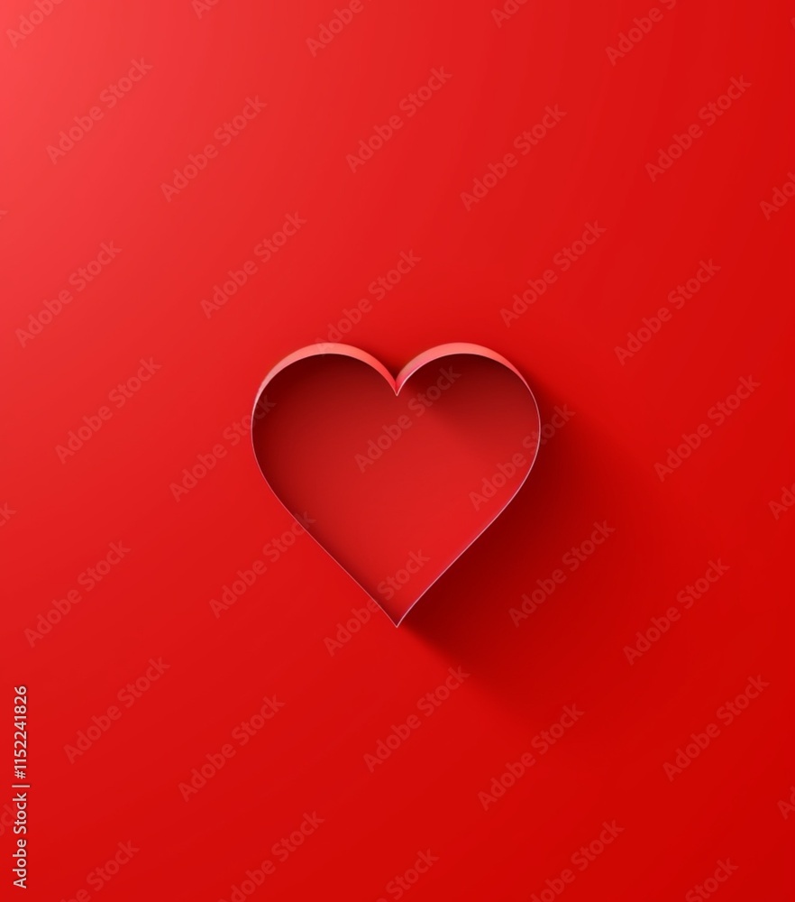 Heart cut out red background for Greeting card happy valentine's day Heart cut out red background for Greeting card happy valentine's day