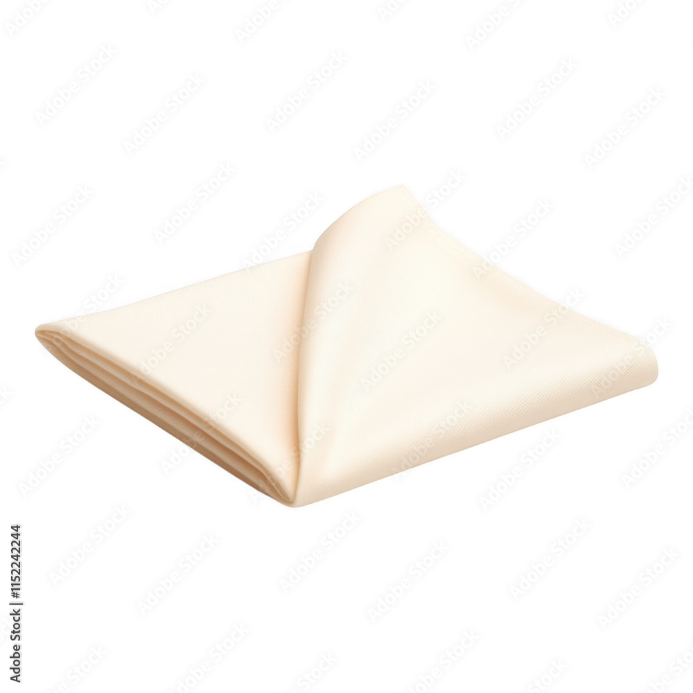 Elegant folded cloth napkin in soft light, perfect for table setting and decorative presentations. Elegant folded cloth napkin in soft light, perfect for table setting and decorative presentations.