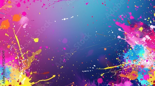 A vibrant abstract background with splashes of color and a clear area in the lower third for text