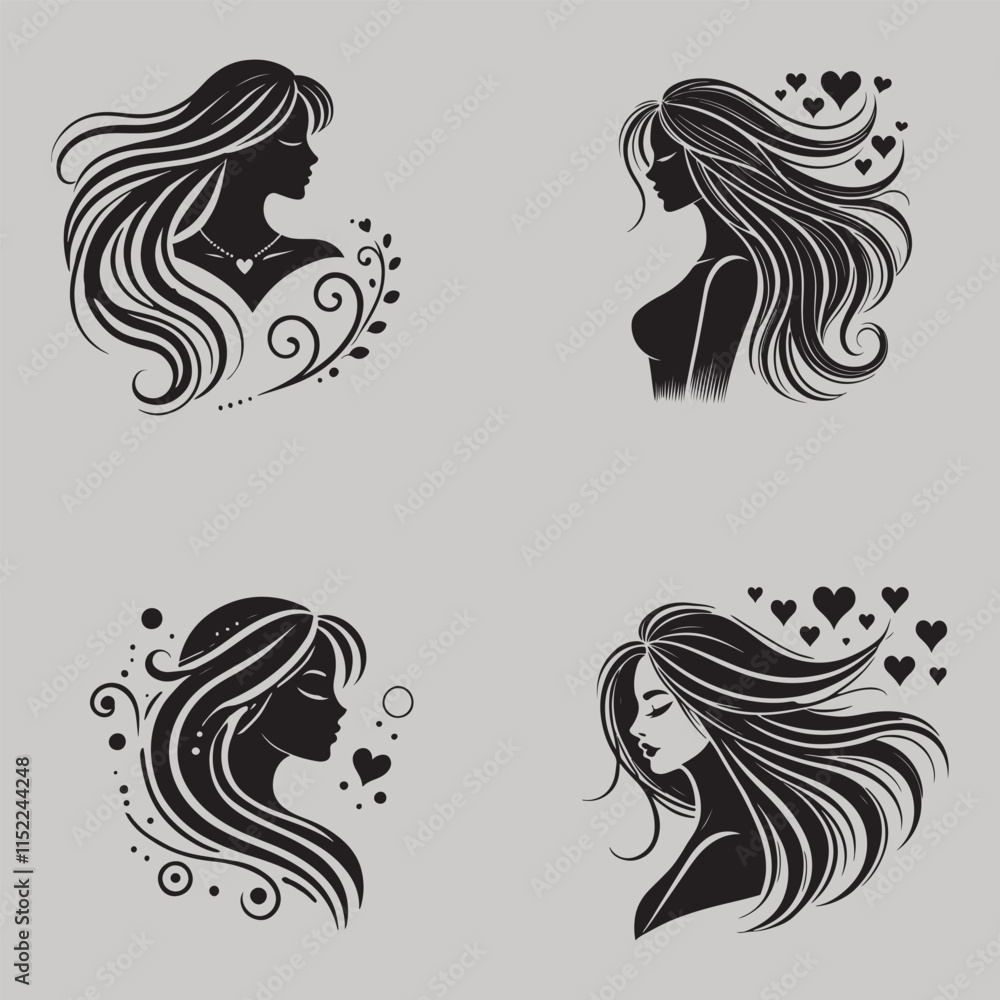 Stylish Vector of Woman Relaxing in Romantic Style Artwork Stylish Vector of Woman Relaxing in Romantic Style Artwork