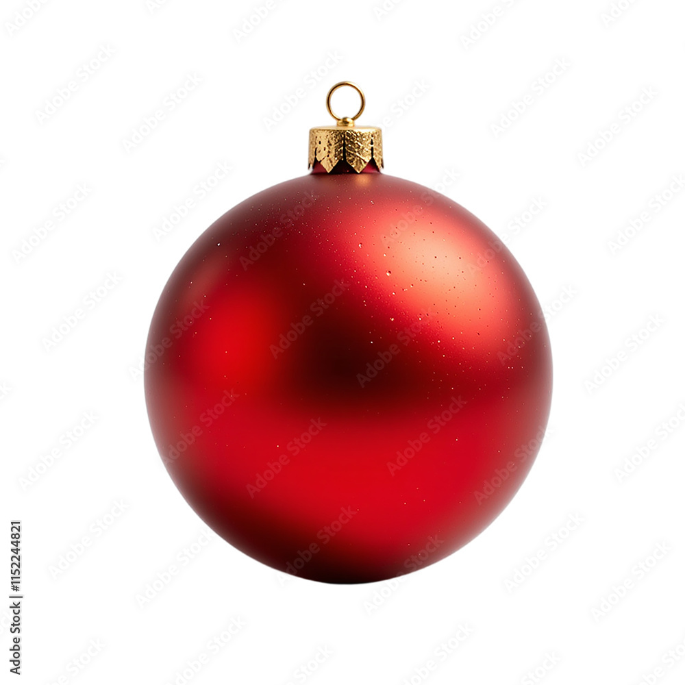 Deep Red Christmas Ornament Shiny Metallic Bauble with Golden Loop Deep Red Christmas Ornament Shiny Metallic Bauble with Golden Loop