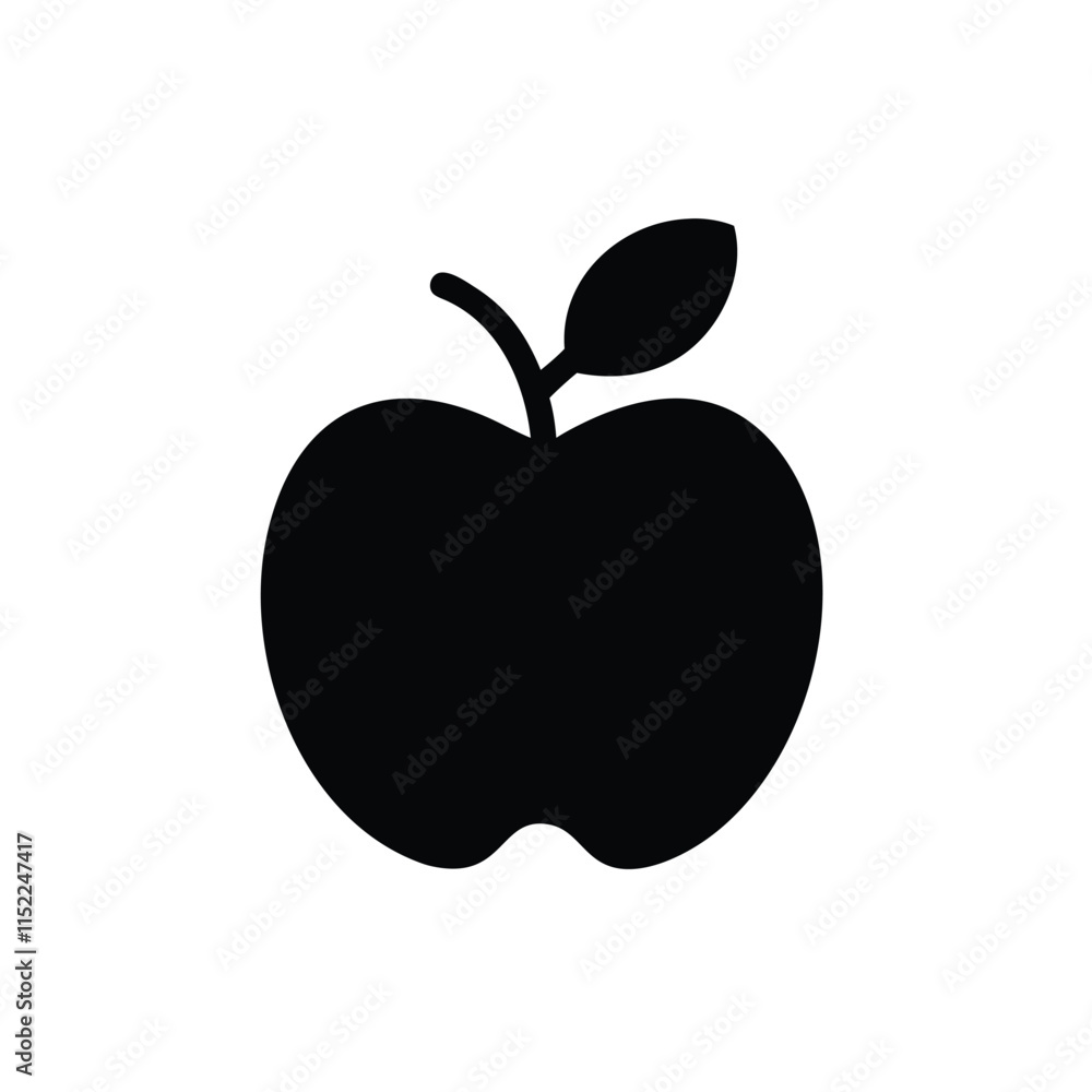 A apple icon vector silhouette symbol A apple icon vector silhouette symbol