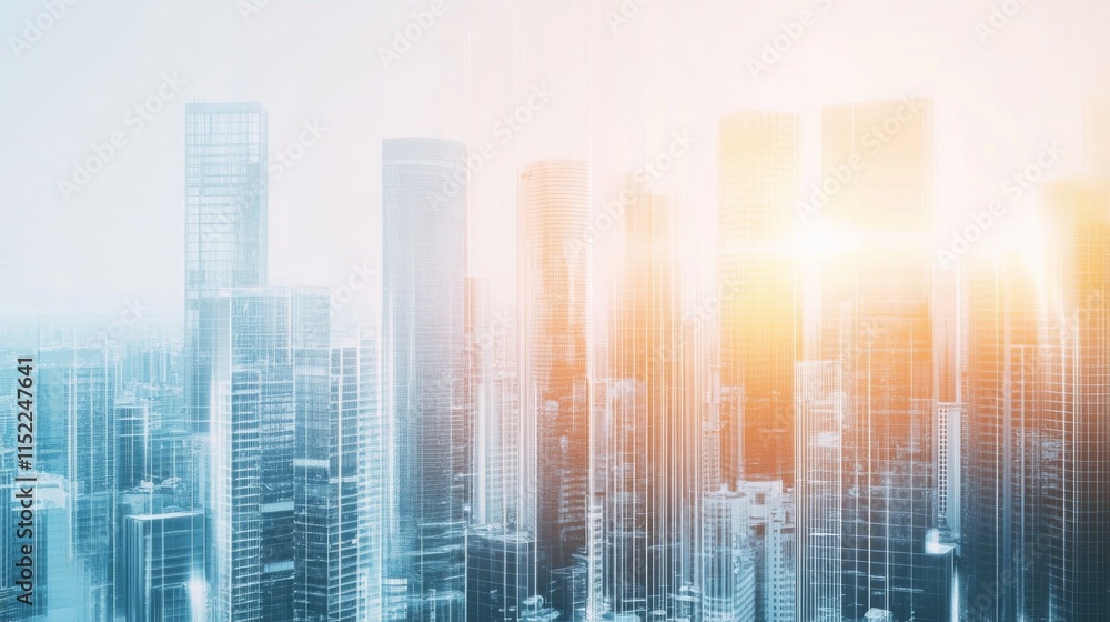 Futuristic Cityscape in Minimalist Style Futuristic Cityscape in Minimalist Style