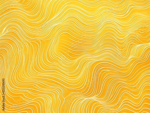 Dynamic yellow background adorned with repeating wave patterns made of Chinese vector lines, creating a traditiona photo