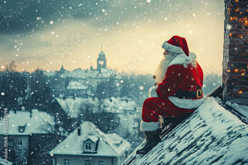 Santa claus on the roof