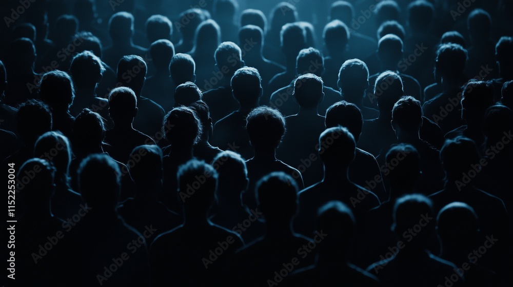 Obraz premium Psychedelic black, crowd of people