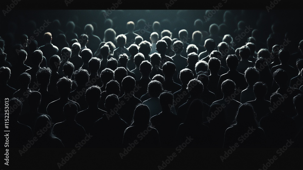 Obraz premium Psychedelic black, crowd of people