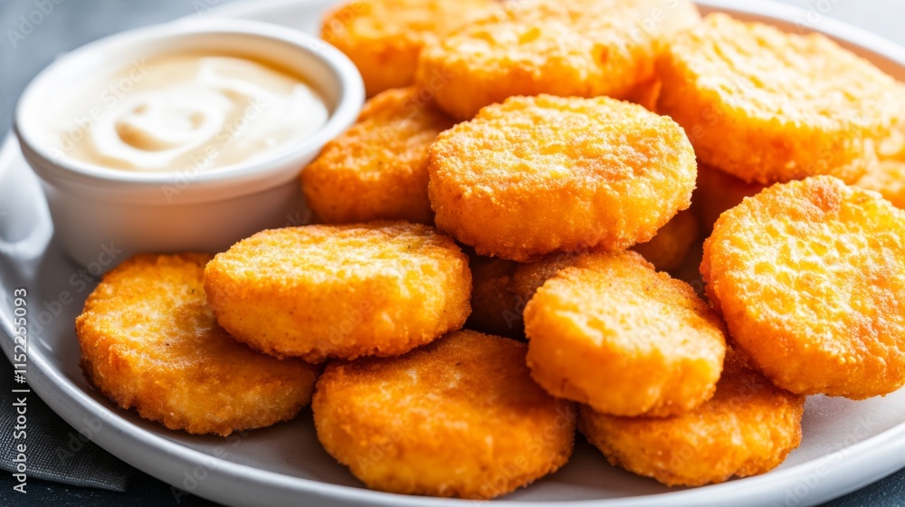 Crispy Chicken Nuggets with Ranch Dipping Sauce Crispy Chicken Nuggets with Ranch Dipping Sauce