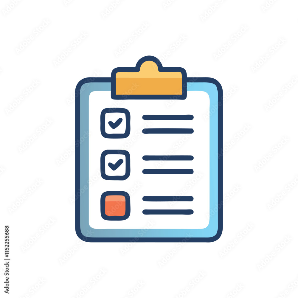 Minimal Business Checklist Icon Illustration Design Minimal Business Checklist Icon Illustration Design
