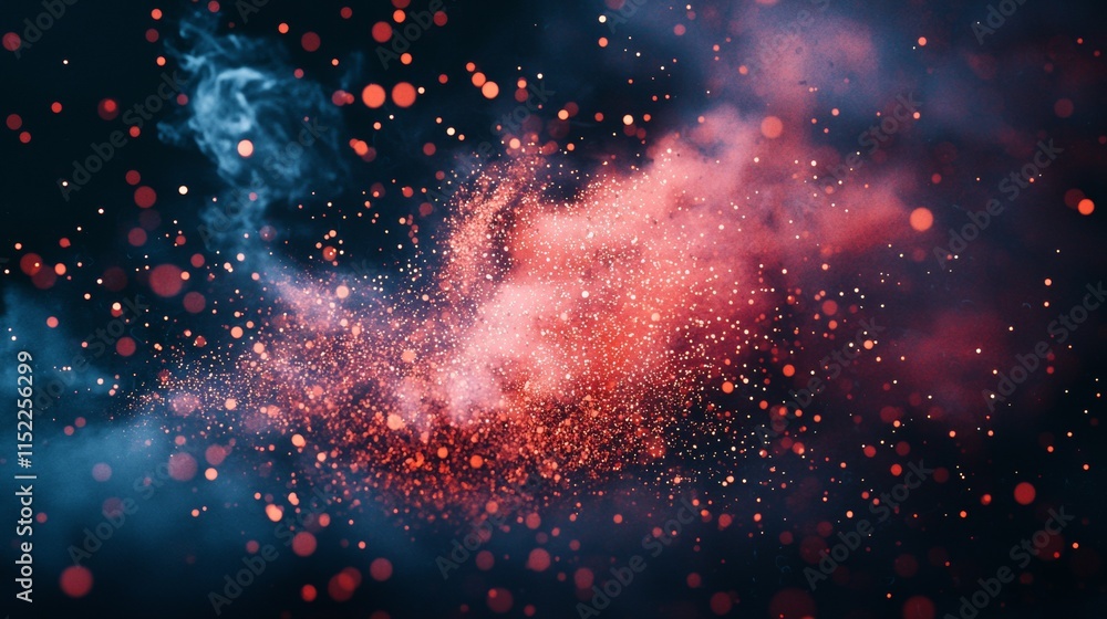 Fototapeta premium Abstract explosion of pink and blue powder