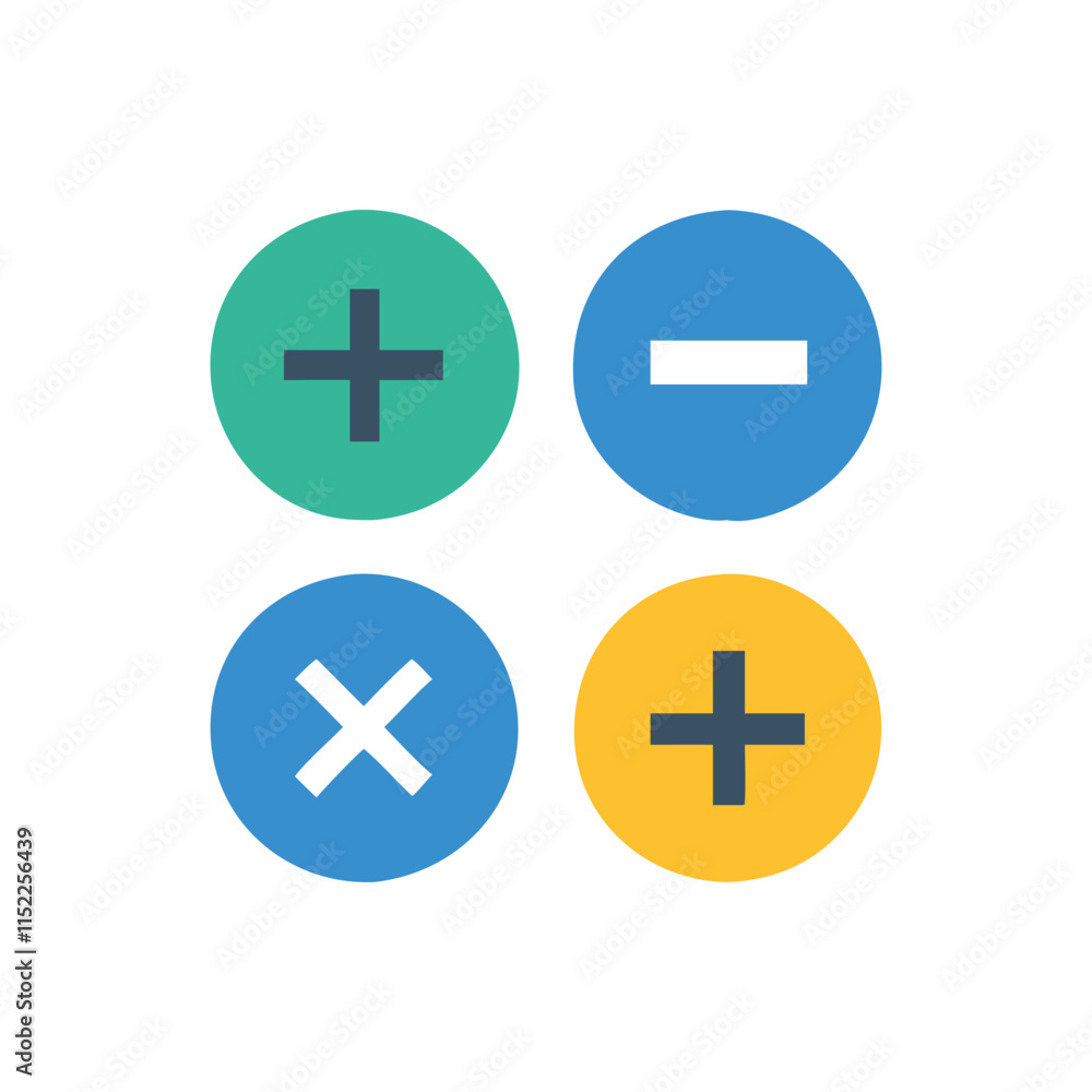 Minimal Calculator Buttons Icon Illustration Design Minimal Calculator Buttons Icon Illustration Design