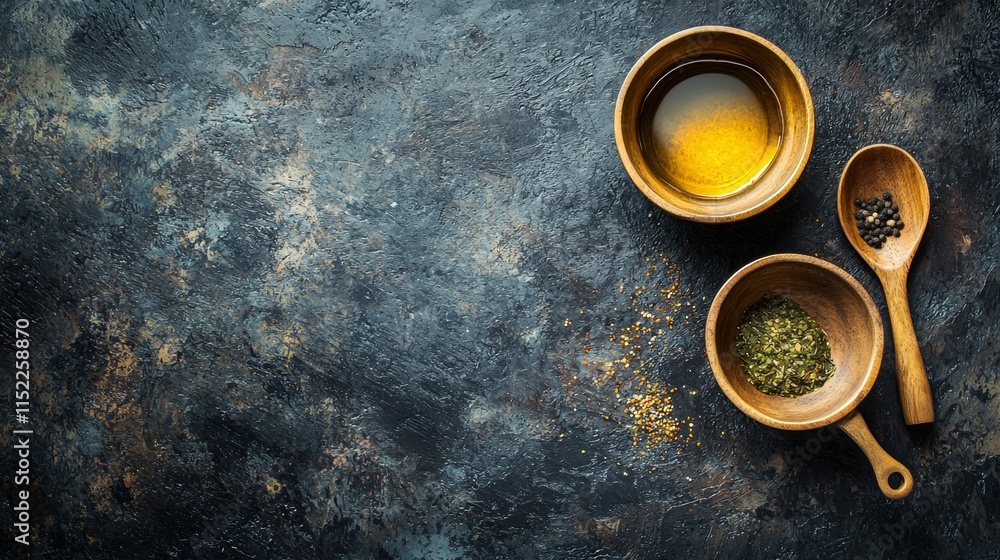 Rustic tea setup with a textured background Rustic tea setup with a textured background