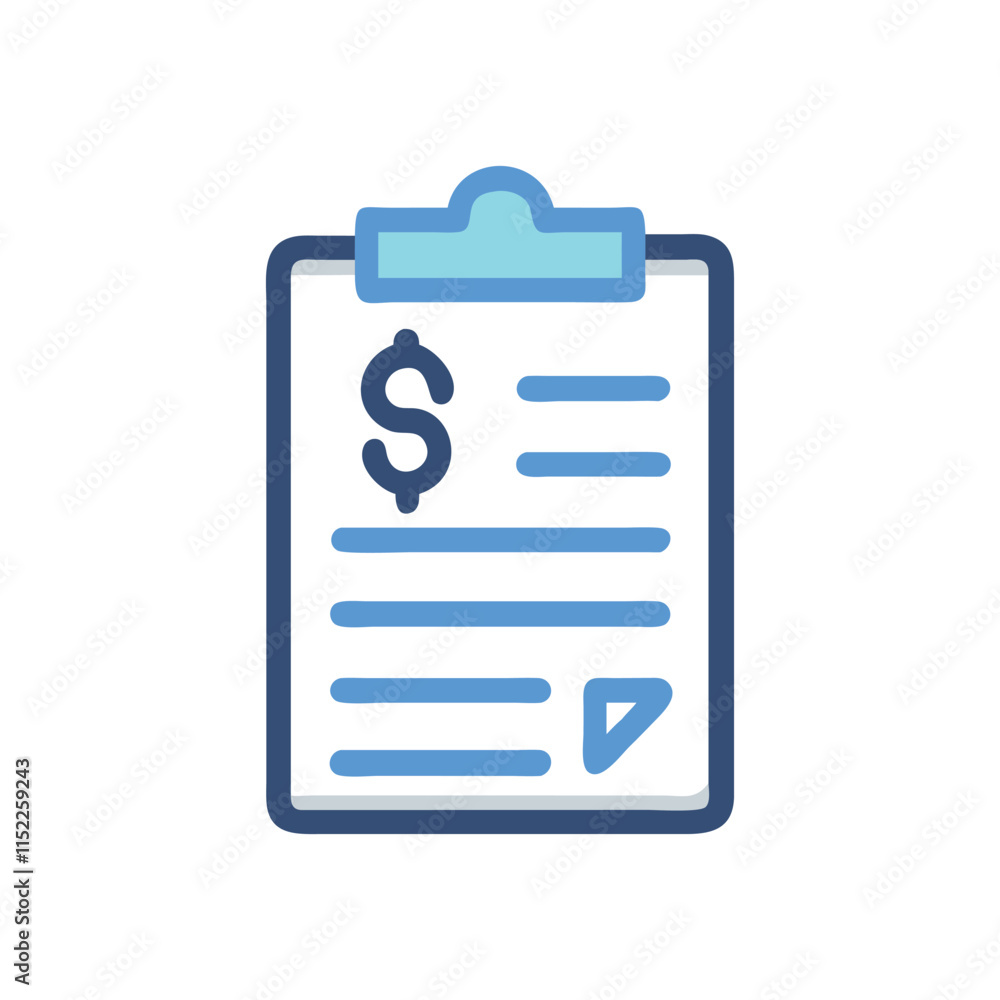 Minimal Clipboard Dollar Icon Illustration Design Minimal Clipboard Dollar Icon Illustration Design