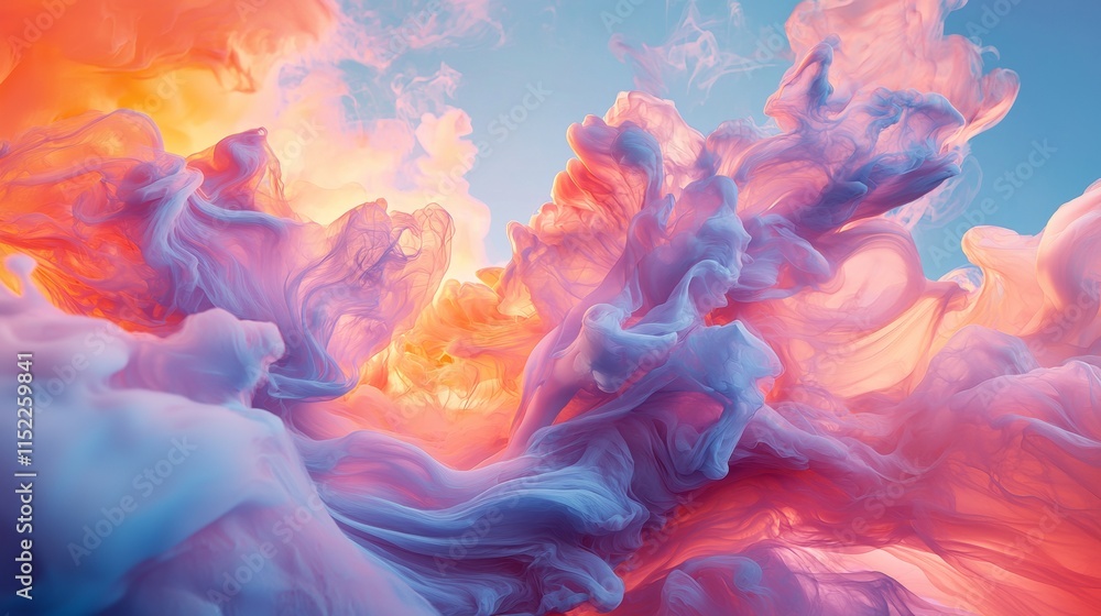 Explosion of colorful clouds of ink in water Explosion of colorful clouds of ink in water