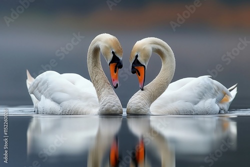Wallpaper Mural Couple of beautiful lovely swans as a wedding and love symbol. Torontodigital.ca