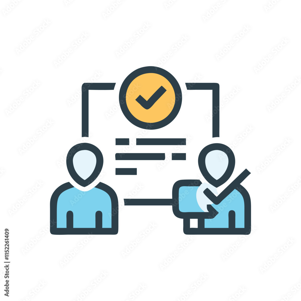 Minimal Corporate Approval Icon Illustration Design Minimal Corporate Approval Icon Illustration Design