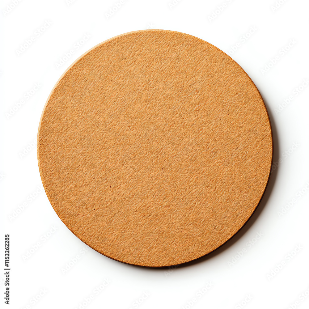Circular coaster with a textured surface, isolated on a white background. Circular coaster with a textured surface, isolated on a white background.