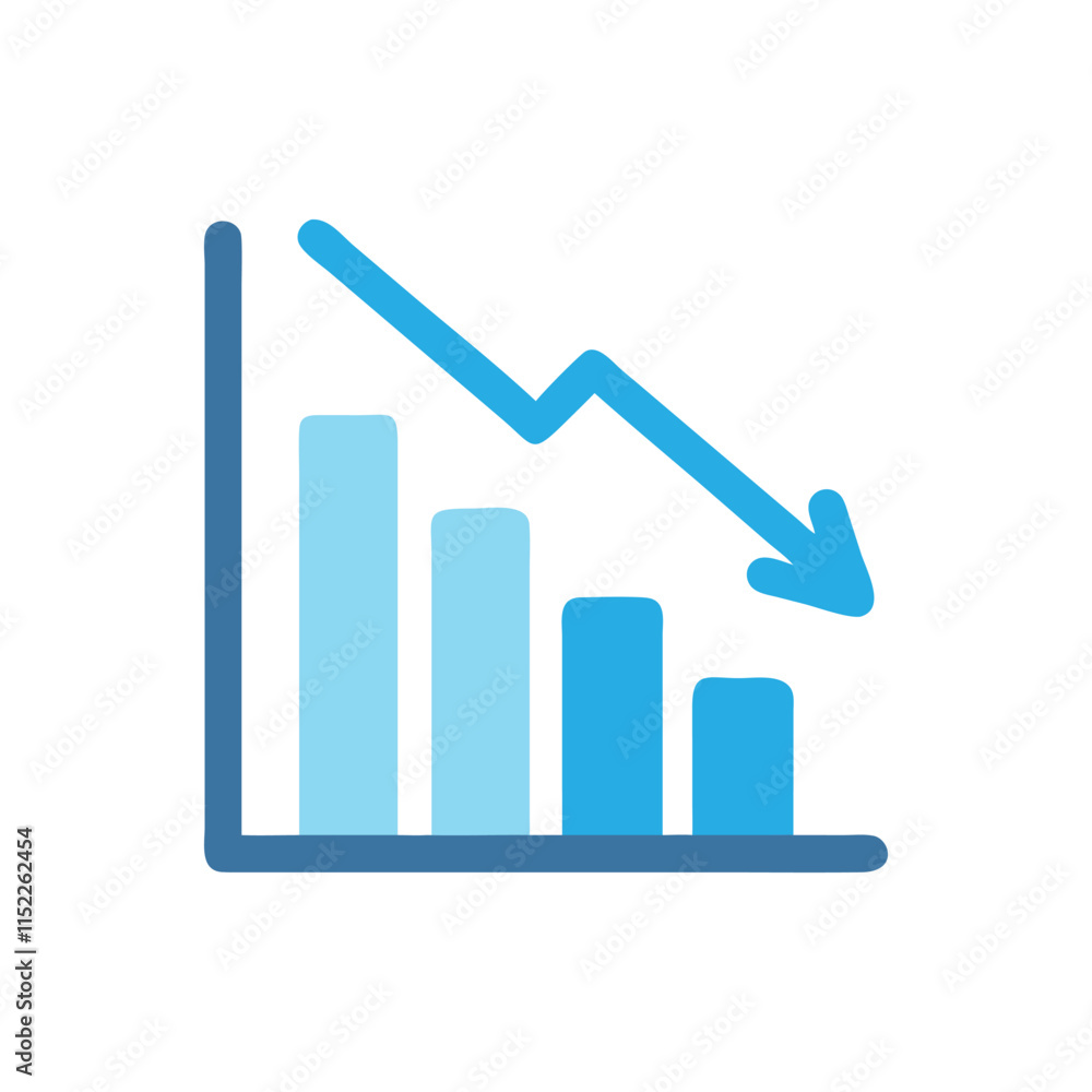 Minimal Decline Graph Icon Illustration Design Minimal Decline Graph Icon Illustration Design