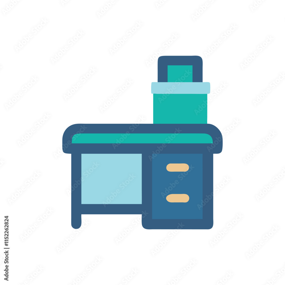 Stylish Desk Container Icon Illustration Design Stylish Desk Container Icon Illustration Design