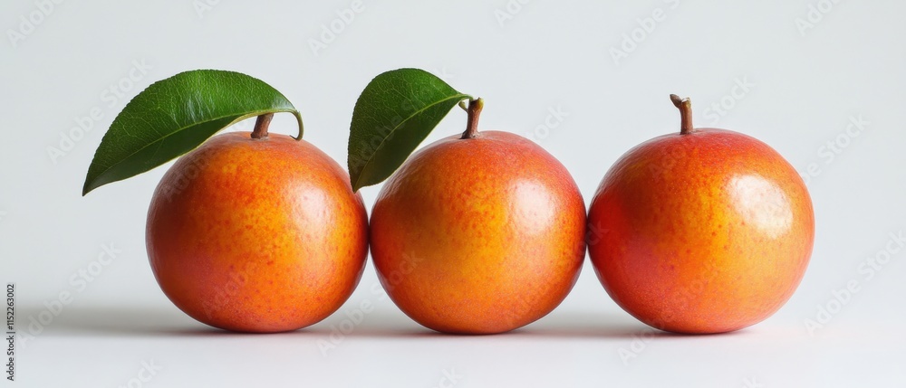 three ripe fruits sit in a row three ripe fruits sit in a row