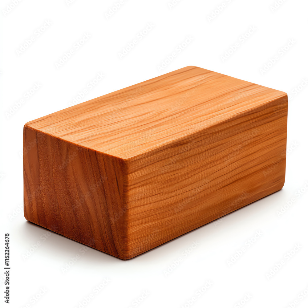 Stylish wooden block, natural finish, isolated against a white background. Stylish wooden block, natural finish, isolated against a white background.