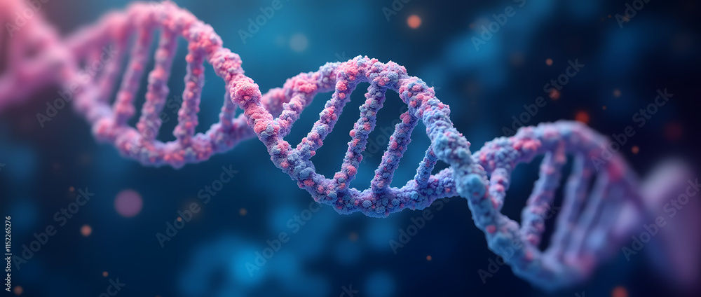Abstract DNA helix with colorful ropes in close-up on a black background Abstract DNA helix with colorful ropes in close-up on a black background