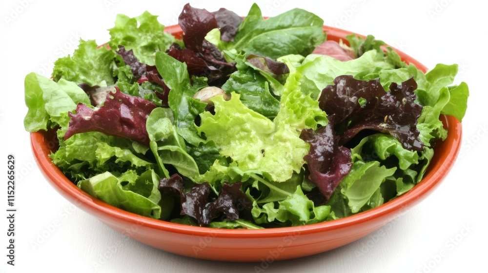 Fresh Mixed Greens in a Vibrant Bowl with Bright Lighting Fresh Mixed Greens in a Vibrant Bowl with Bright Lighting