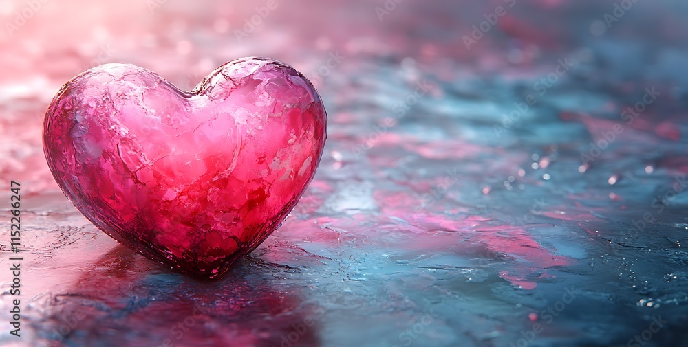 : Heart-Shaped Object on a Surface. : Heart-Shaped Object on a Surface.