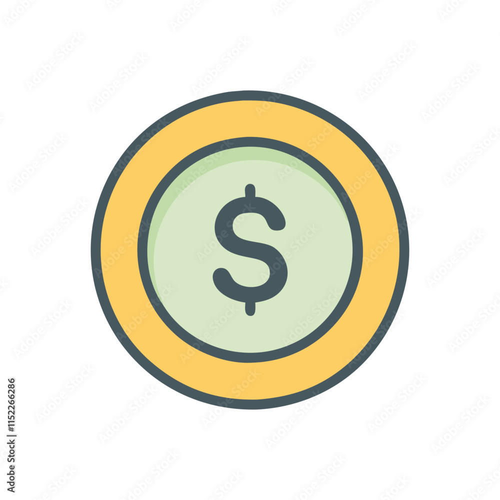 Dynamic Dollar Coin Icon Illustration Design Dynamic Dollar Coin Icon Illustration Design