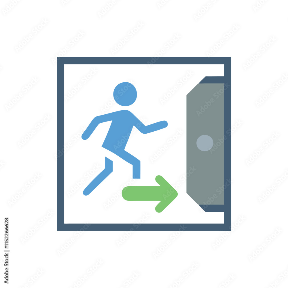 Dynamic Emergency Exit Icon Illustration Design Dynamic Emergency Exit Icon Illustration Design