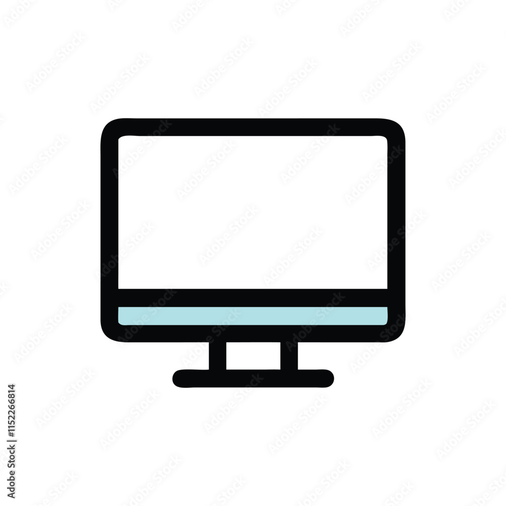 Minimal Empty Monitor Icon Illustration Design Minimal Empty Monitor Icon Illustration Design