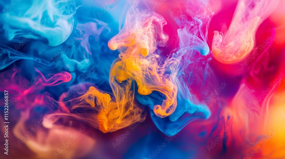 Obraz premium Abstract smoke art in vibrant pink and blue tones