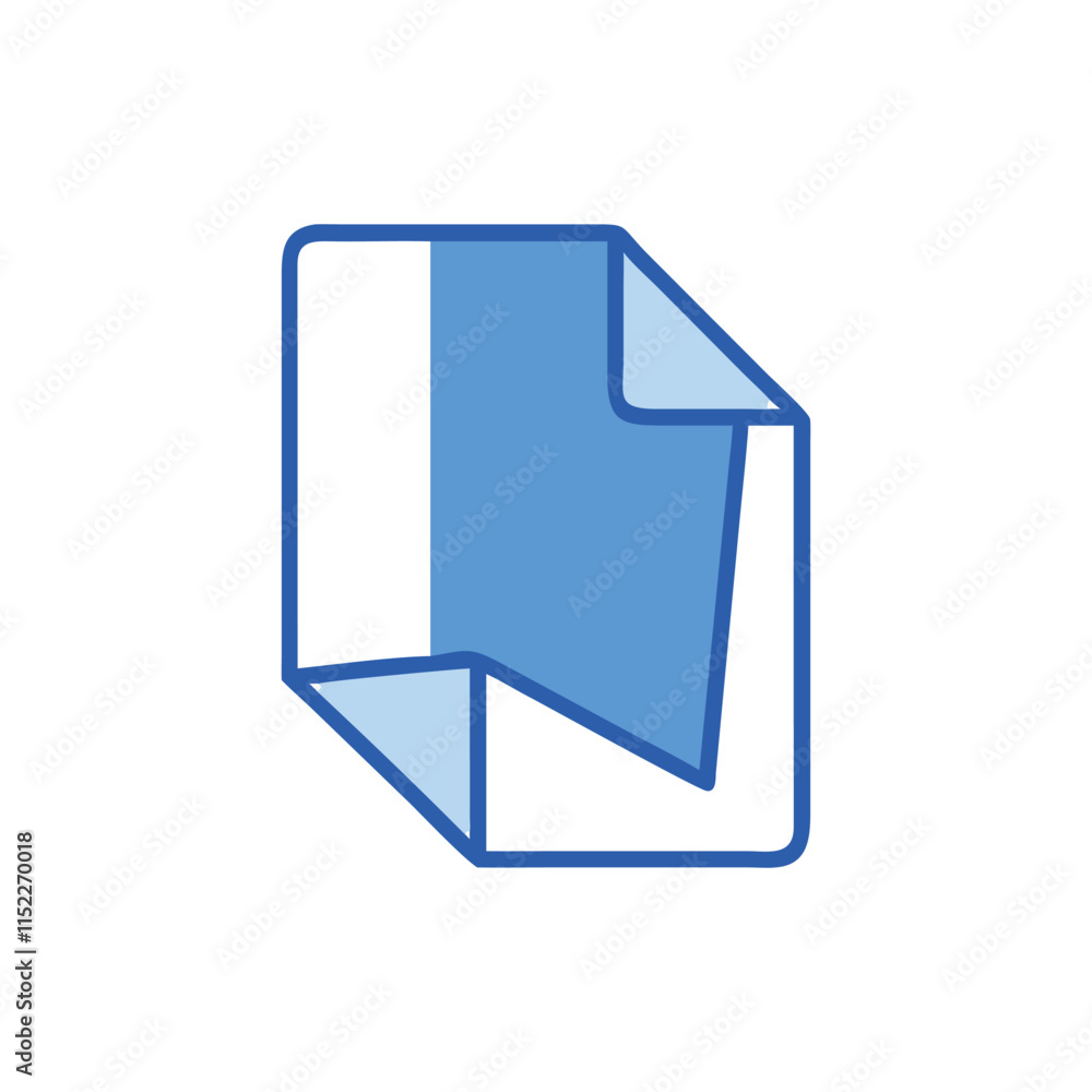 Minimal Folded Paper Icon Illustration Design Minimal Folded Paper Icon Illustration Design