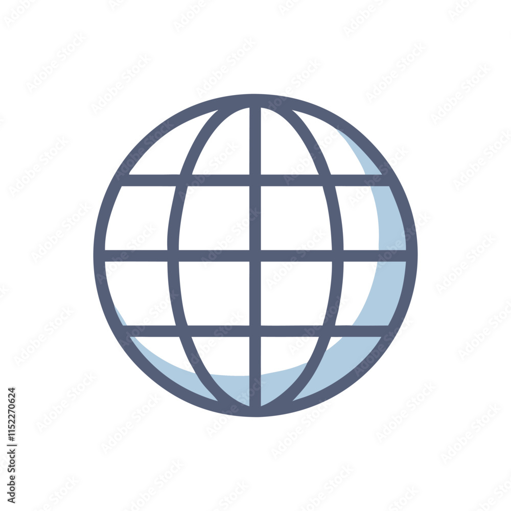 World Map Sphere Icon Illustration Design World Map Sphere Icon Illustration Design