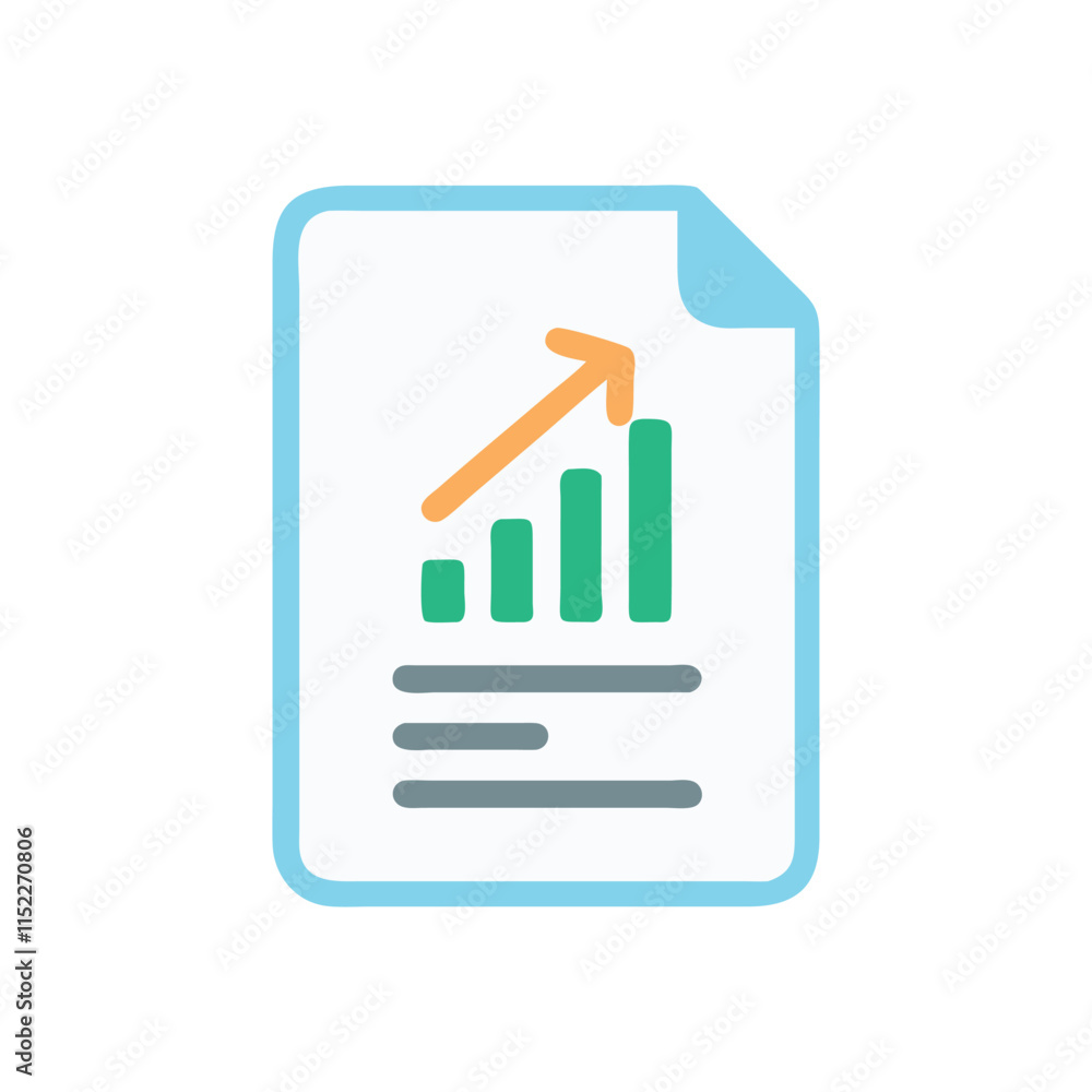 Progress Chart Document Icon Illustration Design Progress Chart Document Icon Illustration Design