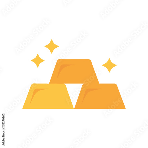  Investment Gold Bar Icon Illustration Design